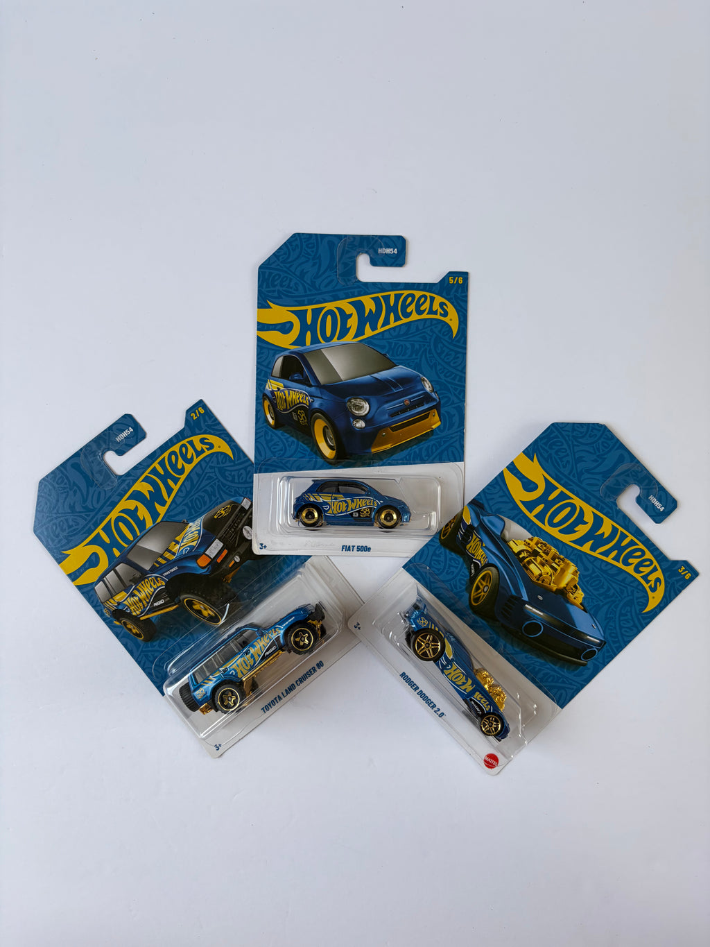 Hot Wheels HW64 3-Car Bundle: Fiat 500e, Toyota Land Cruiser 80, Wonder Buggy 2.0